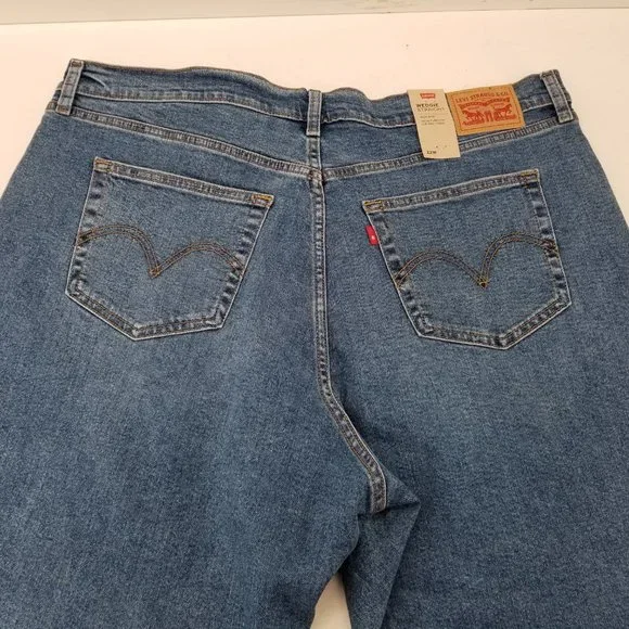Levi's Premium Wedgie Straight Jeans Womens Denim Wash High Rise 22W - Picture 3 of 10
